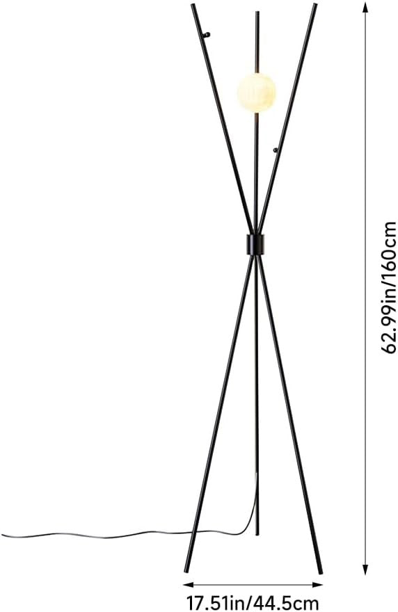 Nordic Tripod Floor Lamp Metal Standing Light White Shade Corner Reading