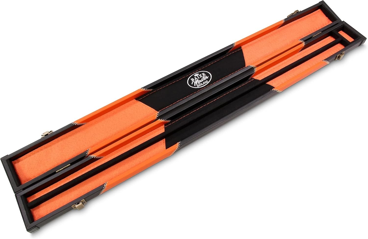 Orange Hard Cue Case Snooker Pool 2 Piece Centre Joint Deluxe