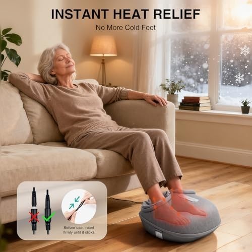 Foot Massager with Heat & Deep Kneading, Adjustable Intensity for Pain Relief