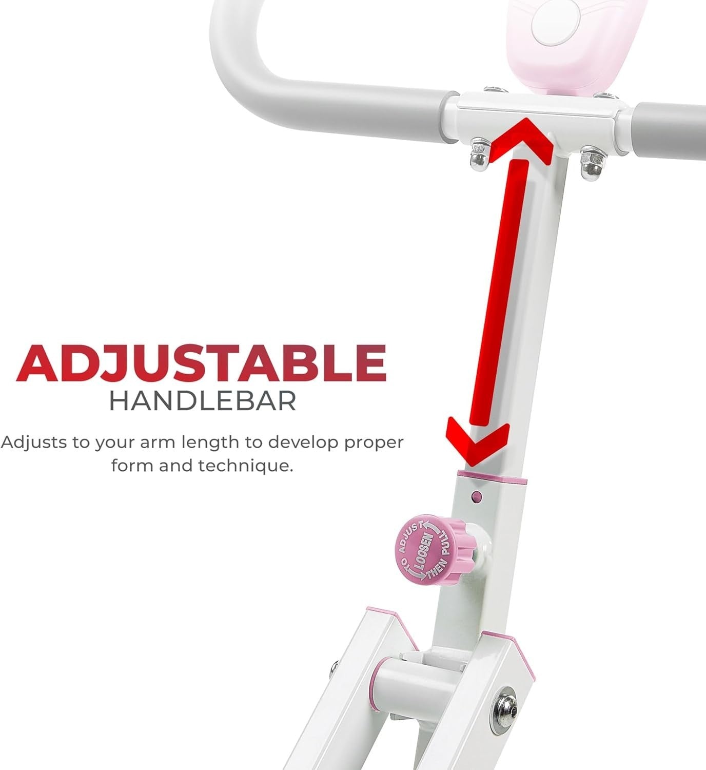 Row-N-Ride Squat Assist Trainer Foldable Pink Home Leg Glute Machine LCD 330lb