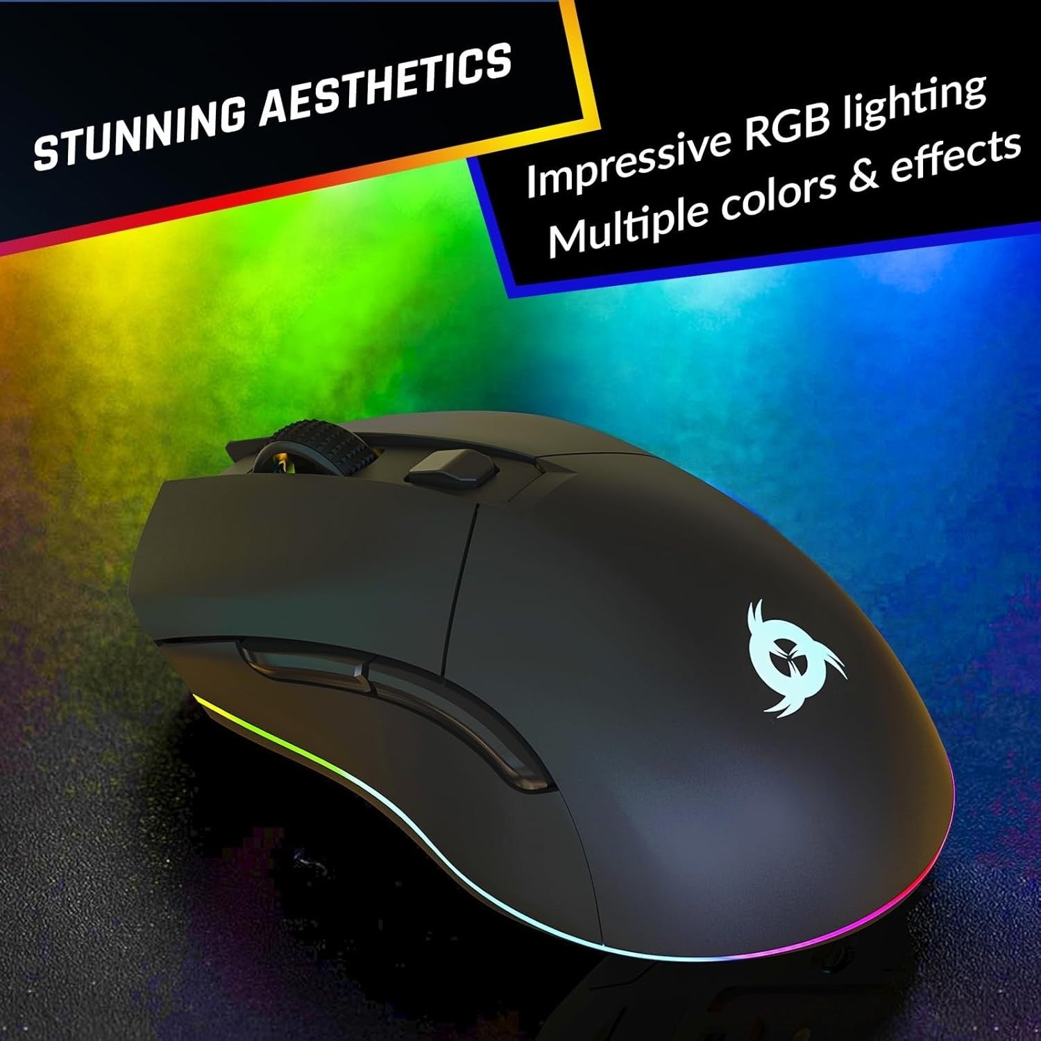 Wireless Gaming Mouse RGB Charging Dock LCD 6000 DPI Rechargeable Pro