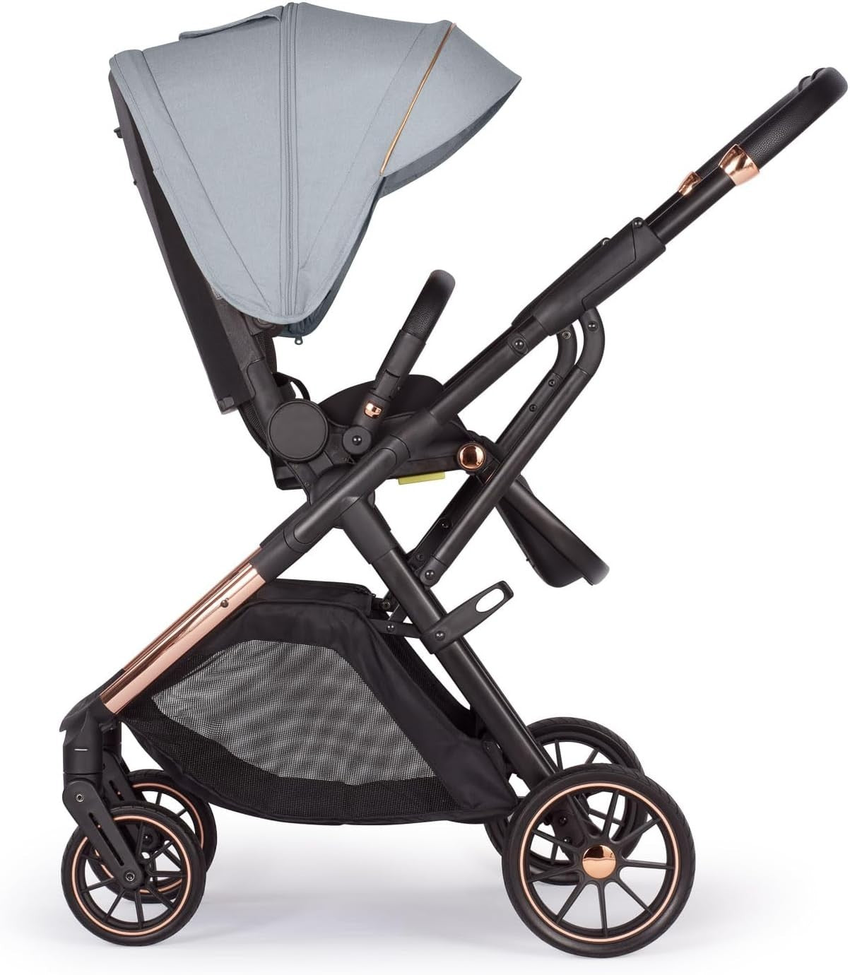 Baby Pushchair Reclining Seat Smooth Suspension Compact Stroller Grey