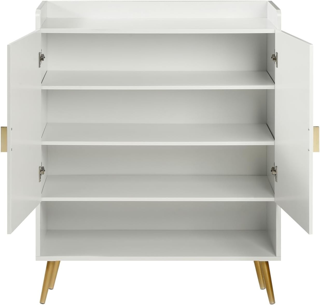 Modern White Shoe Cabinet 2 Door Cupboard w/ Adjustable Shelves 80x35x100cm