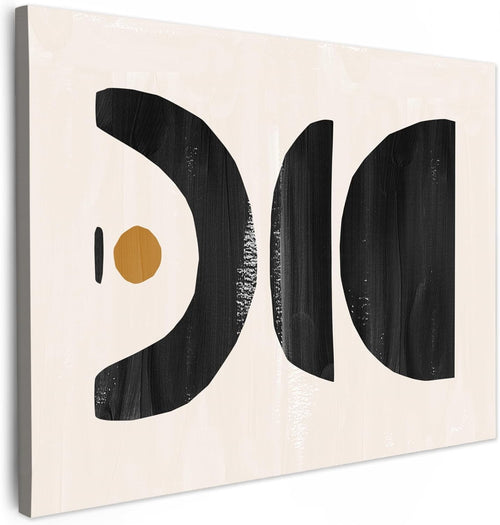 Black Beige Abstract Canvas Wall Art 40x30cm Modern Framed Print