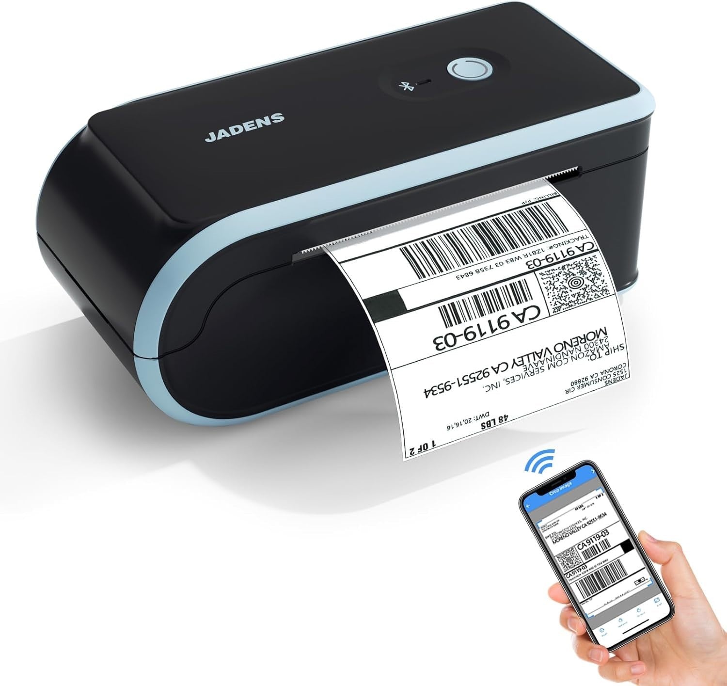 Portable Wireless Shipping Label Printer Blue | 4x6 Thermal, Bluetooth