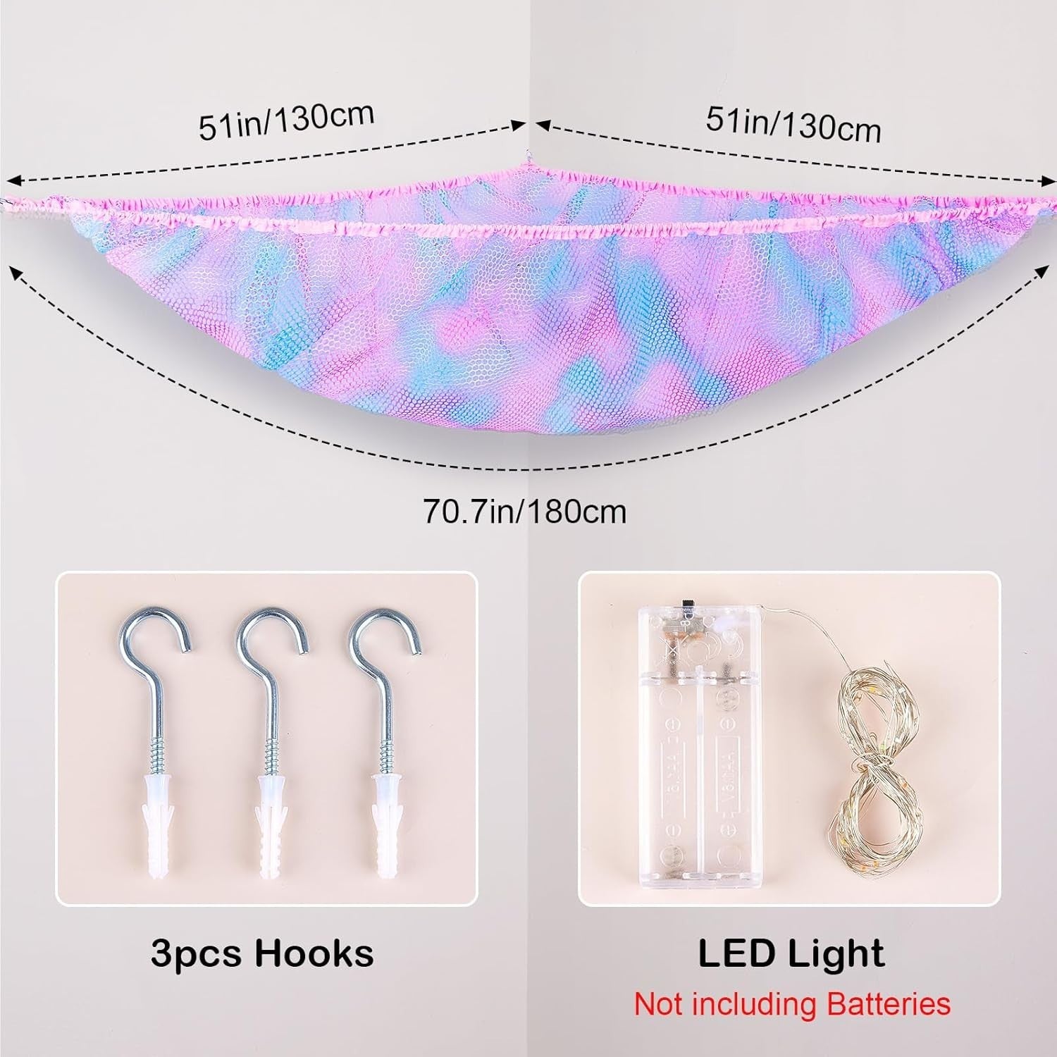 LED Toy Hammock Corner Net Storage – Kids Stuffed Animal Organizer