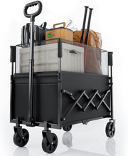 Heavy Duty Festival Camping Trolley 120L Folding Utility Wagon Cart with Wheels