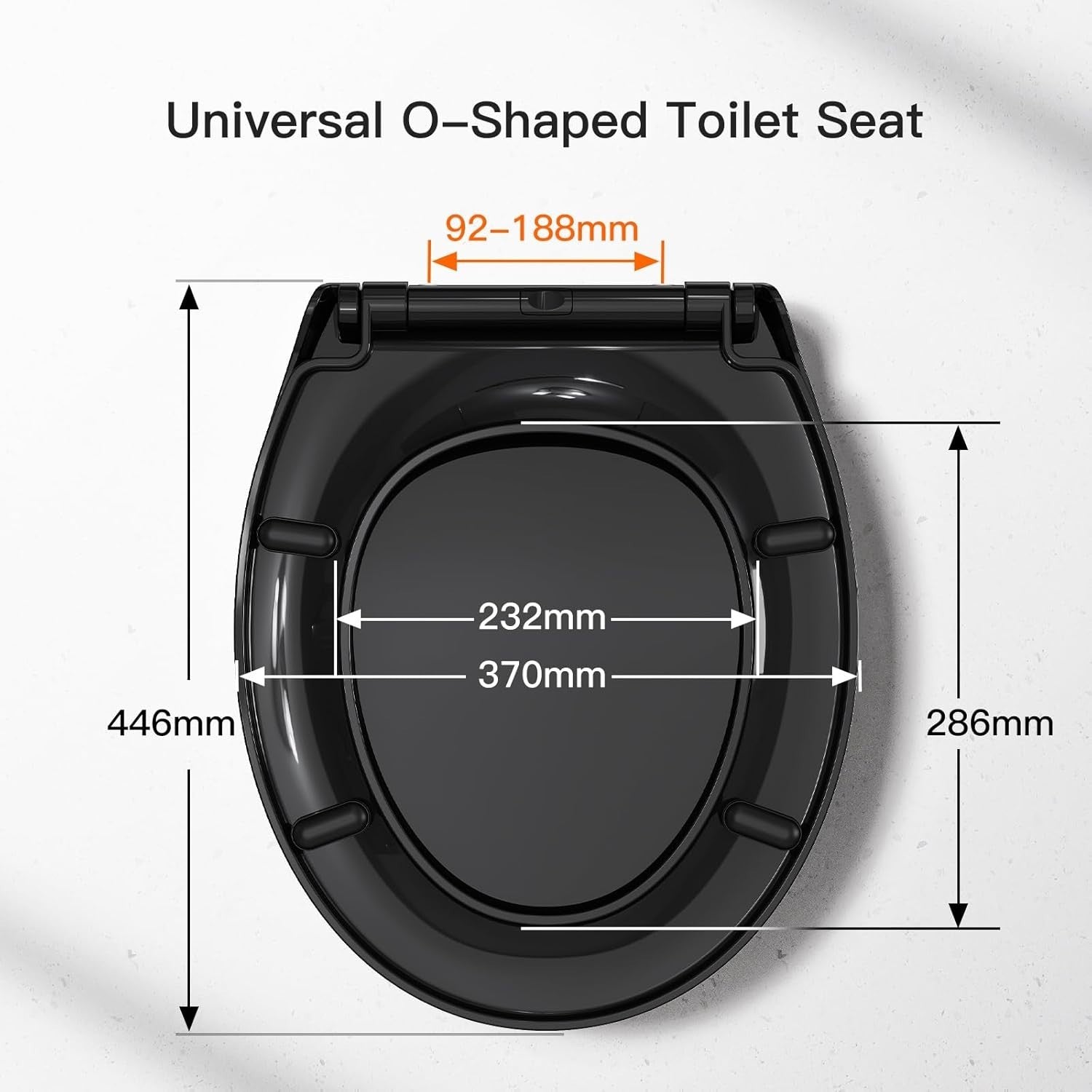 Soft Close Toilet Seat Quick Release Top Fixing O Shape White Adjustable Hinges