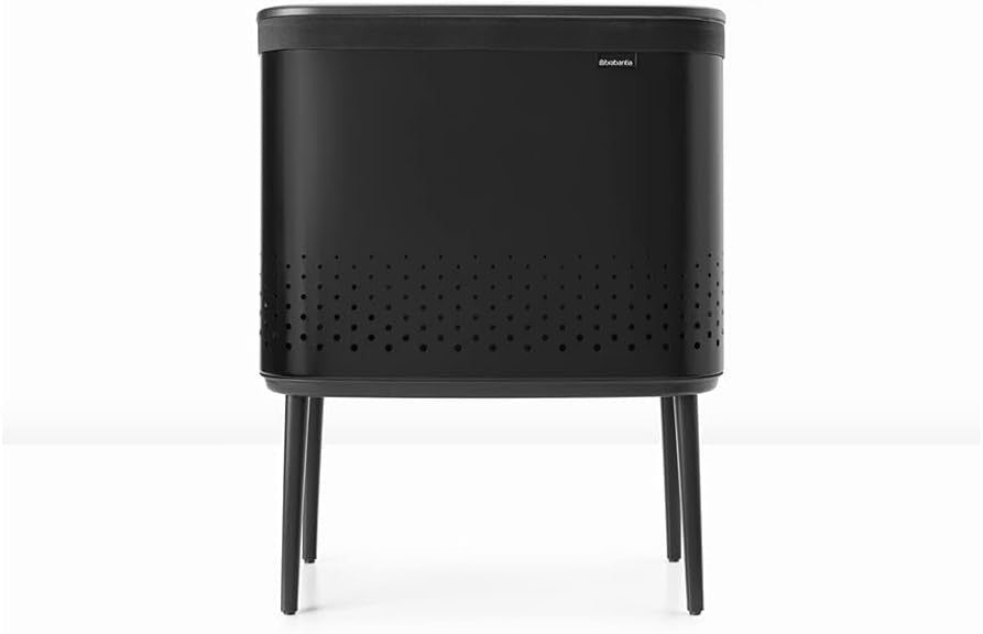 Modern 60L Laundry Bin with Lid, Quick-Drop Opening, Removable Liner Bag