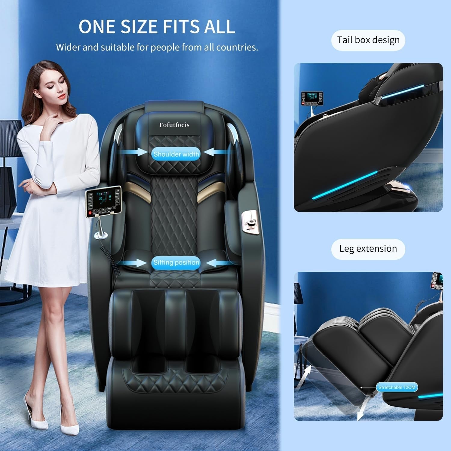 Full Body Electric Massage Chair Zero Gravity Recliner Heated with AI Voice