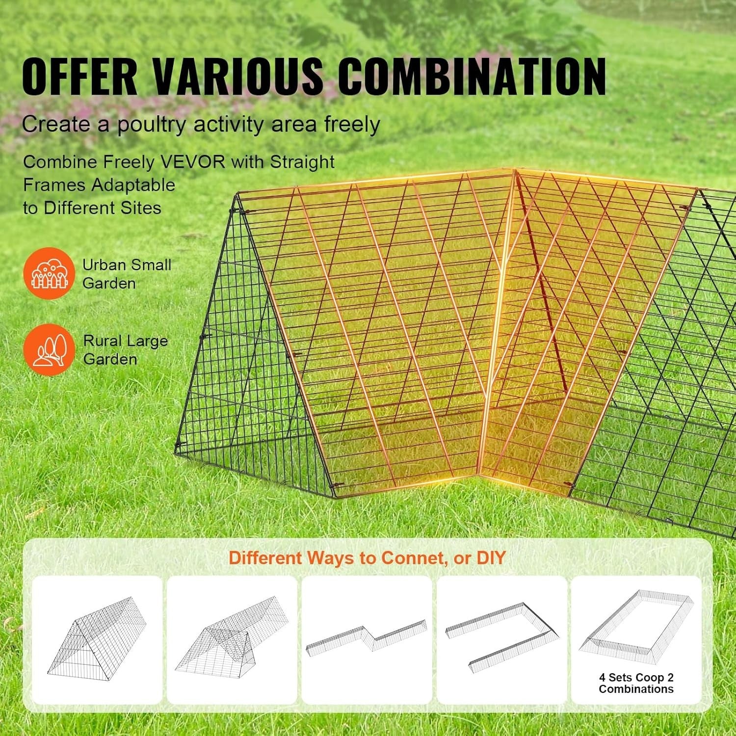 Portable Chicken Tunnel Run 3.25x5.64m Steel Frame w Cover