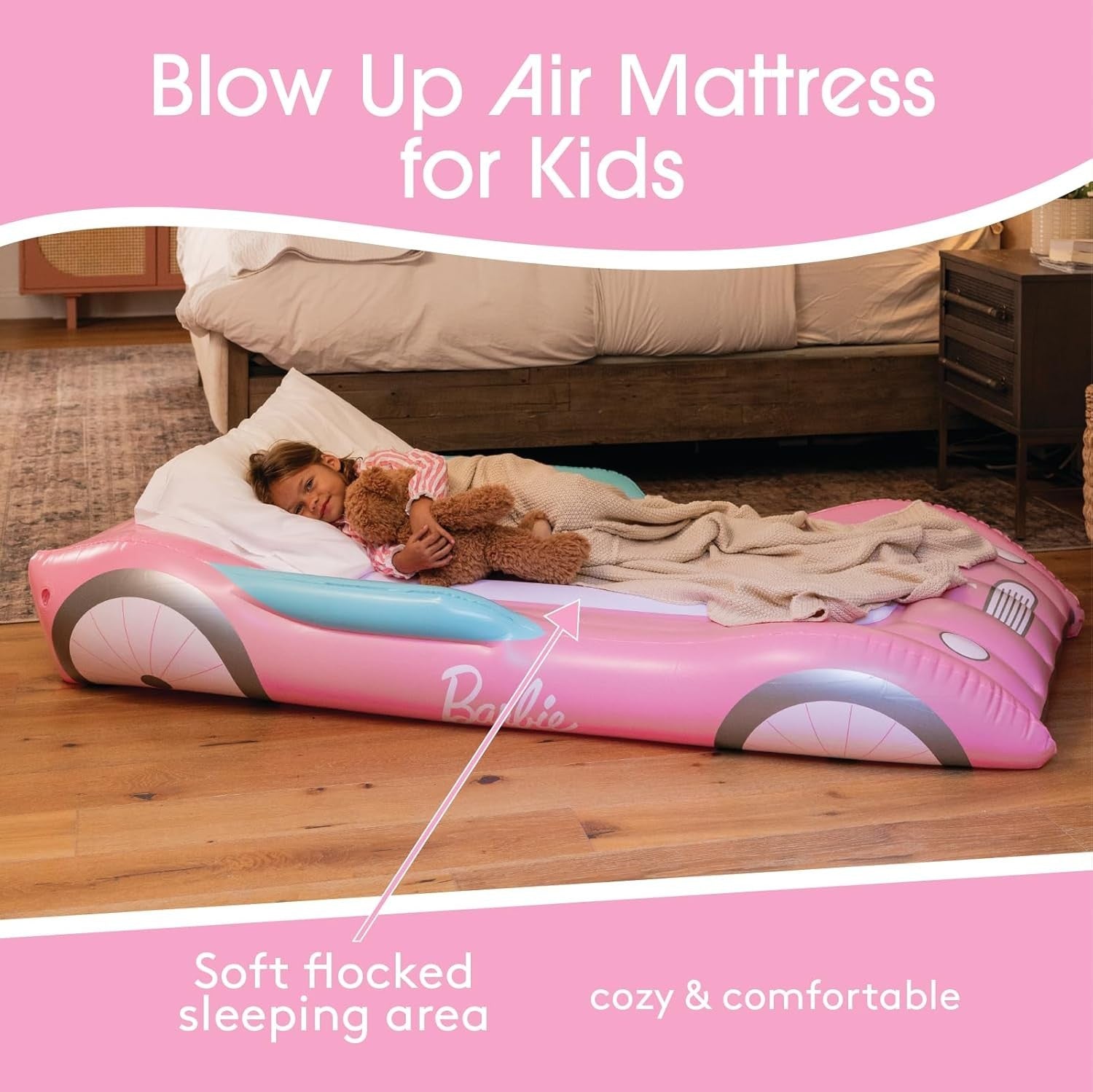 Kids Travel Cot with Inflatable Mattress – Sleepovers, Portable & Cozy