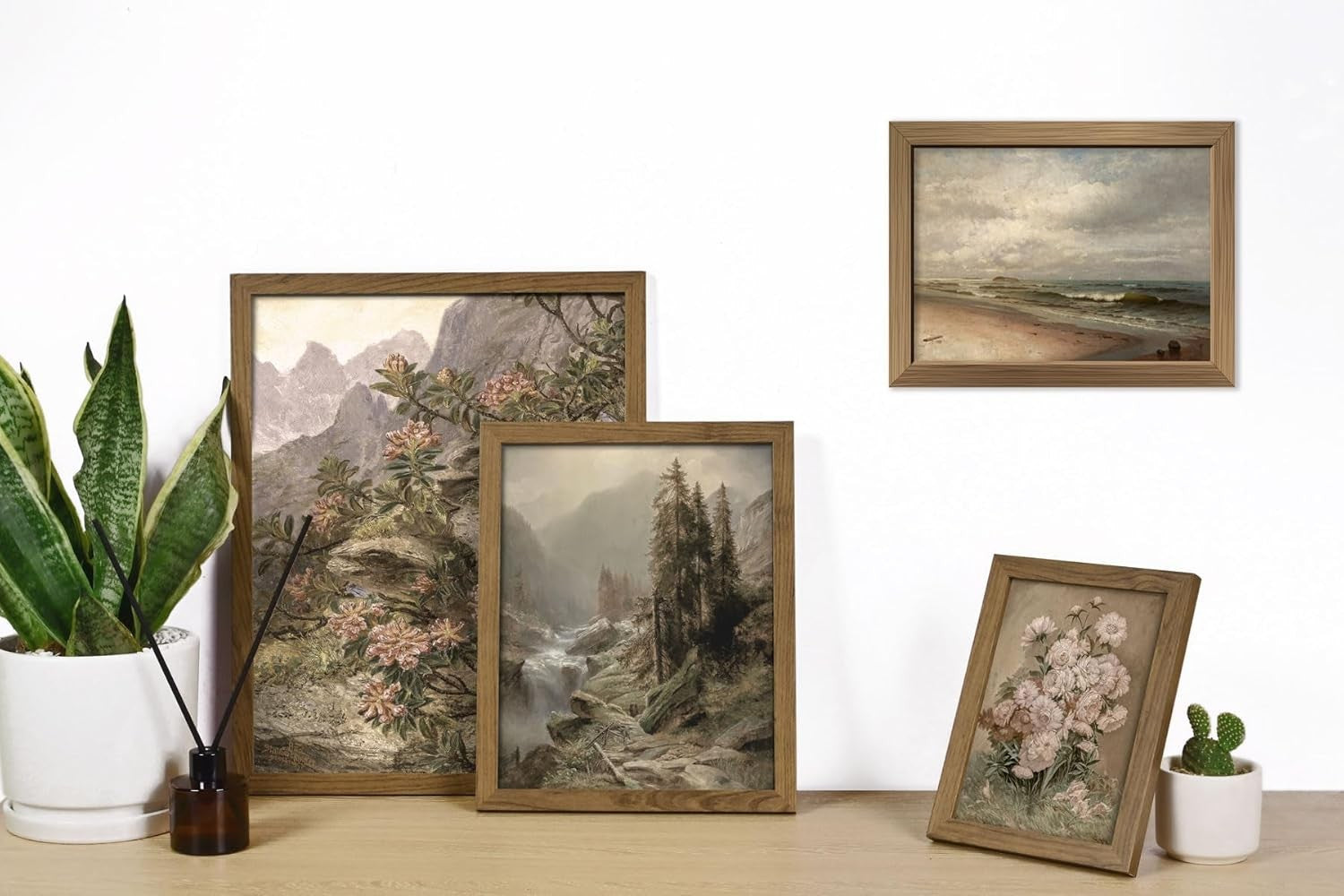16pc Framed Vintage Farmhouse Wall Art Set Rustic Gallery 12x15"