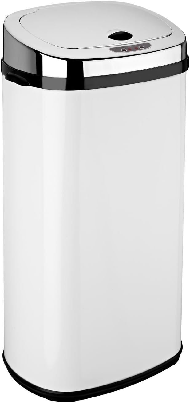 42L Automatic Sensor Kitchen Bin Stainless Steel Touchless White