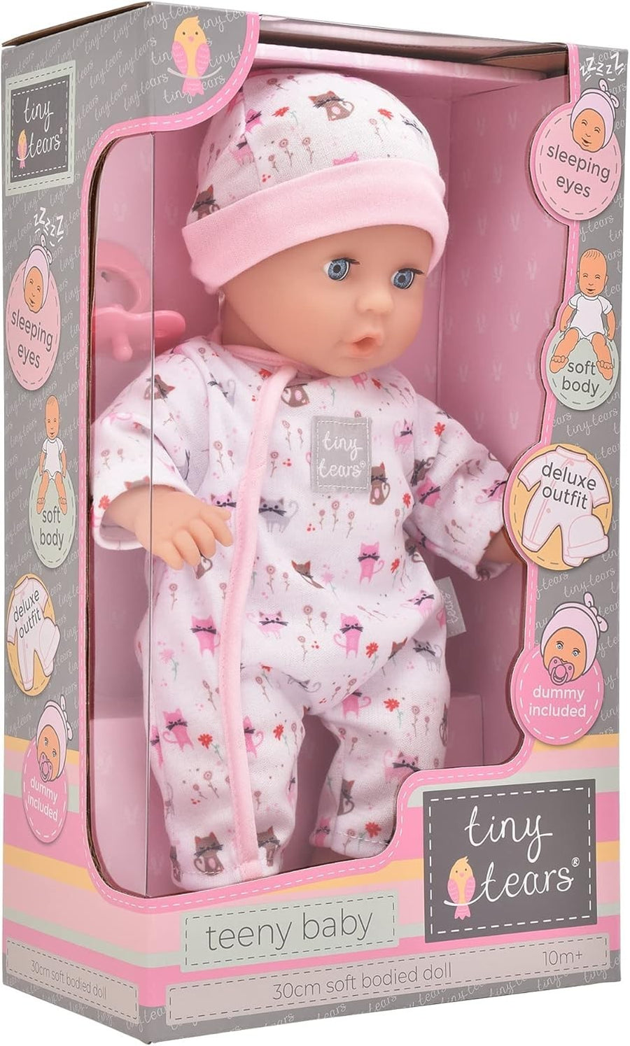 30cm Soft Baby Doll w Sleeping Eyes Cuddly Outfit Toddler Toy
