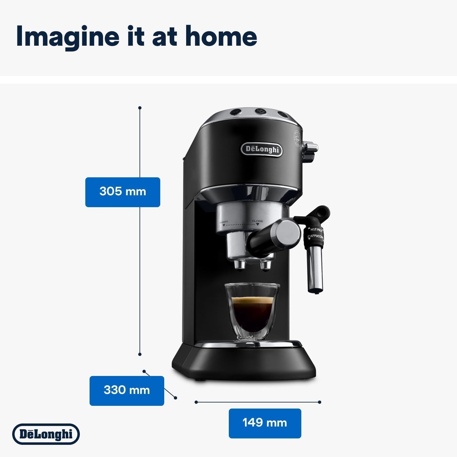 Compact Espresso & Cappuccino Coffee Machine | 15 Bar Pressure