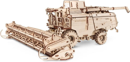 3D Wooden Grain Harvester Puzzle DIY Kit - 864 Pieces, No Glue Needed