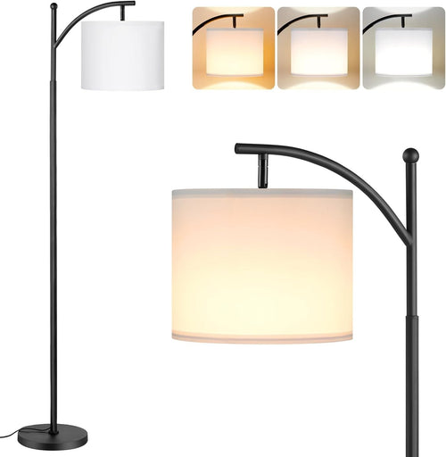White Floor Lamp 60in Standing Lamp 3 Color Temperatures Foot Switch 9W