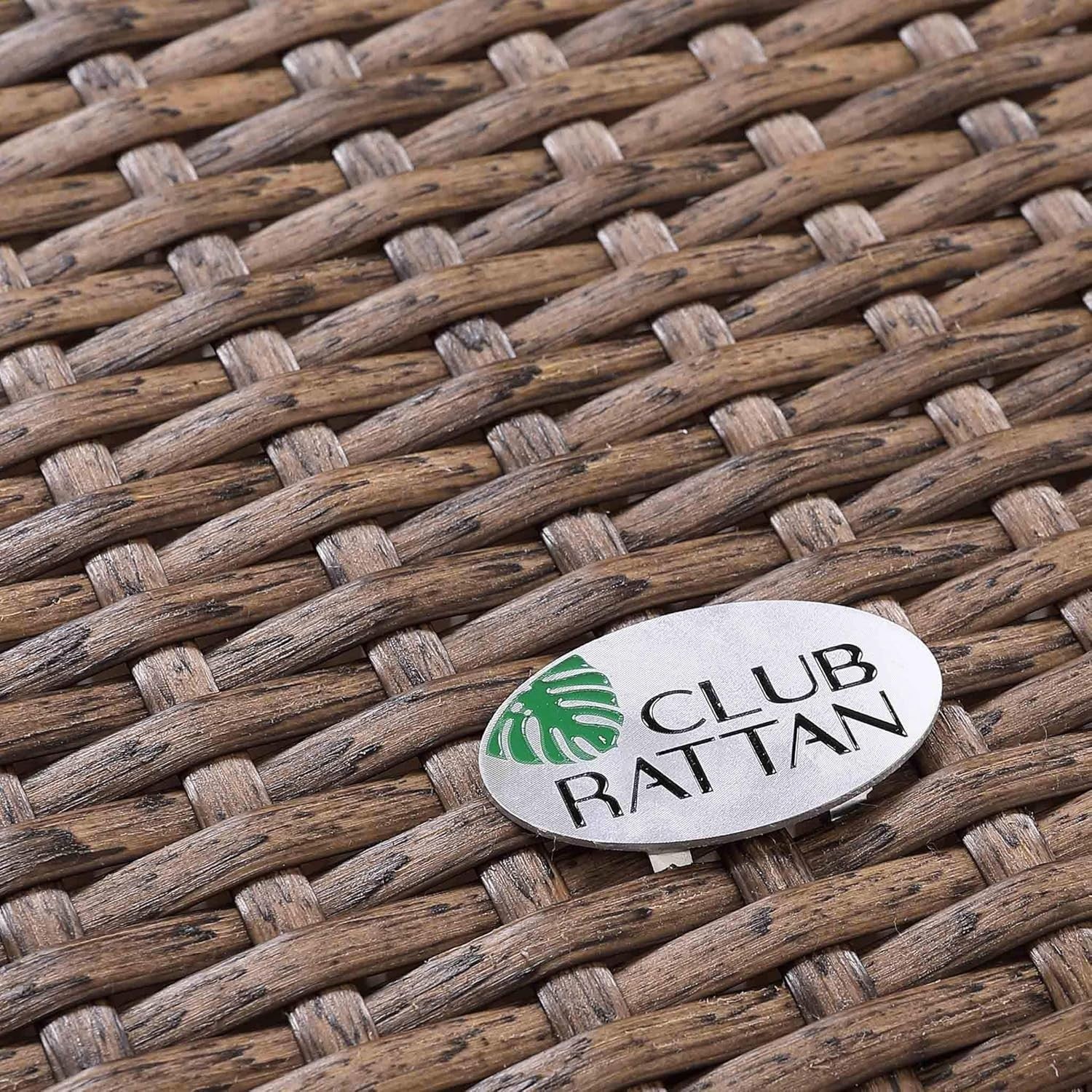 Brown Rattan Bistro Set 2 Armchairs with Side Table Balcony Patio Seating