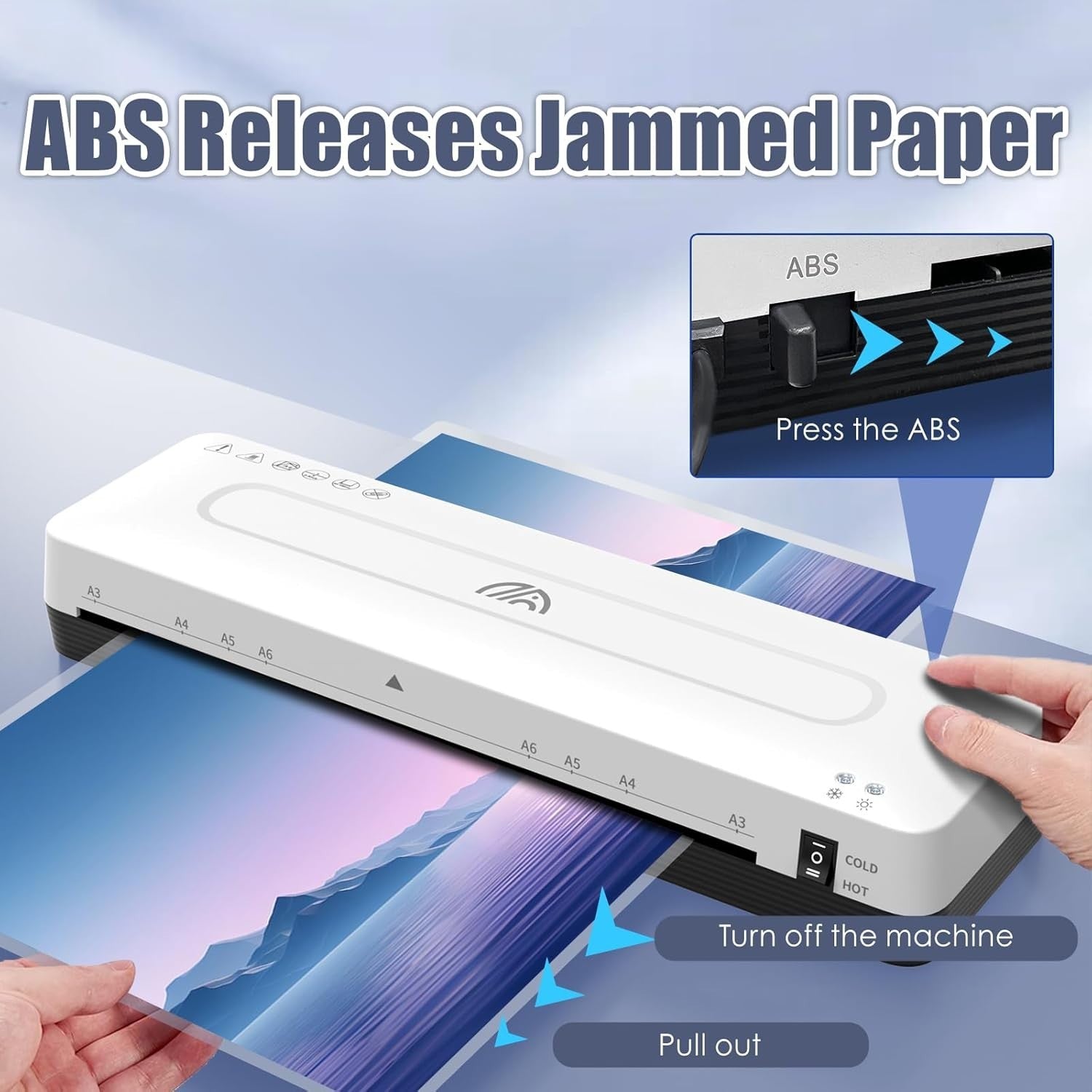 A3 Laminator 13 Inch Hot Cold Fast Warm Up Anti Jam 5-in-1 Kit
