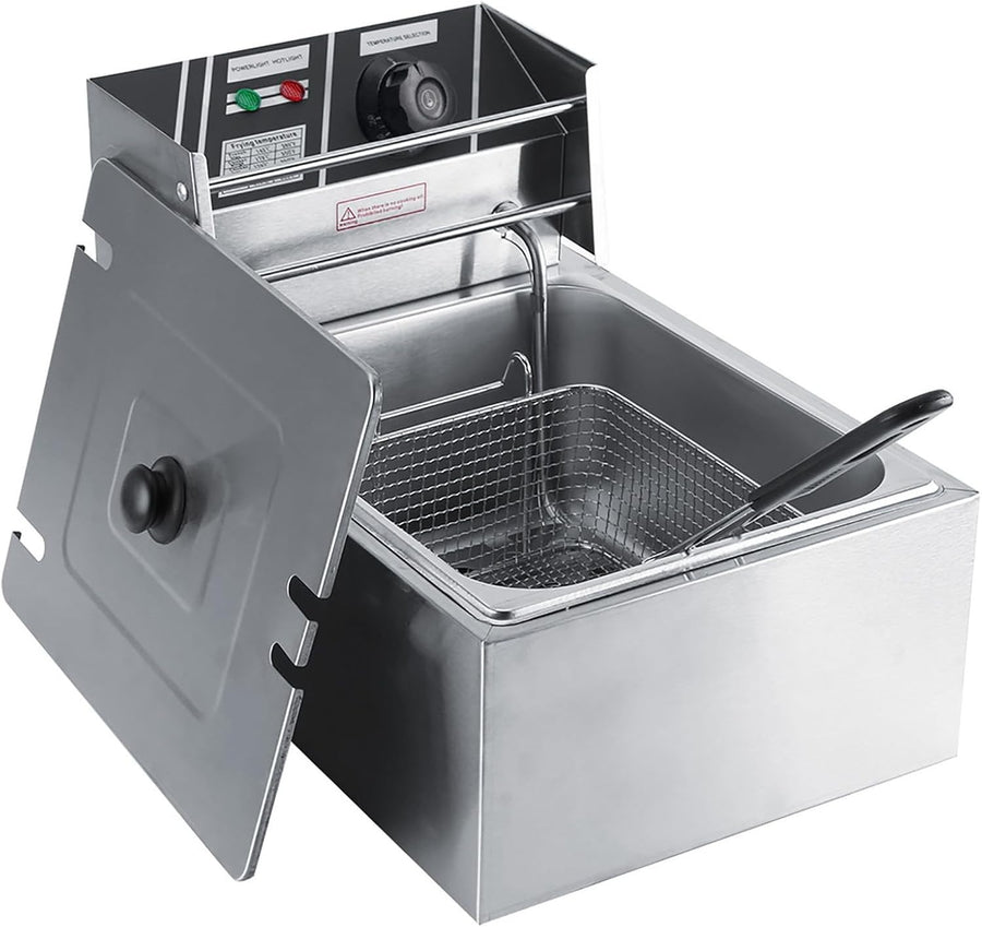 Electric Deep Fat Fryer 6L 2200W Stainless Steel Commercial Countertop