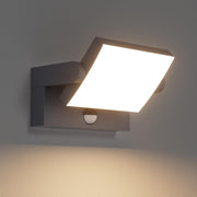 24W Outdoor Waterproof LED Wall Light with Motion Sensor & Swivel Panel Warm