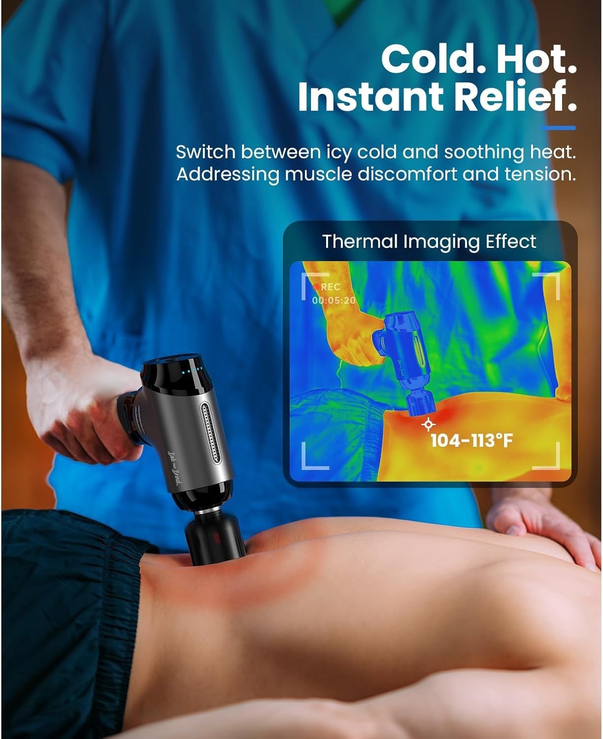Professional Deep Tissue Massage Gun Dual Therapy High Power Muscle Recovery Kit