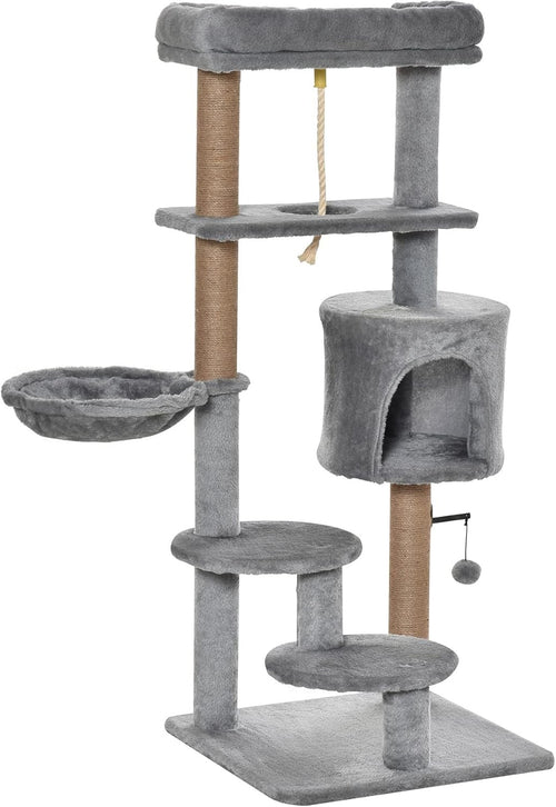 Cat Tree Tower 120cm Indoor Multi Level Scratching Post Condo Hammock