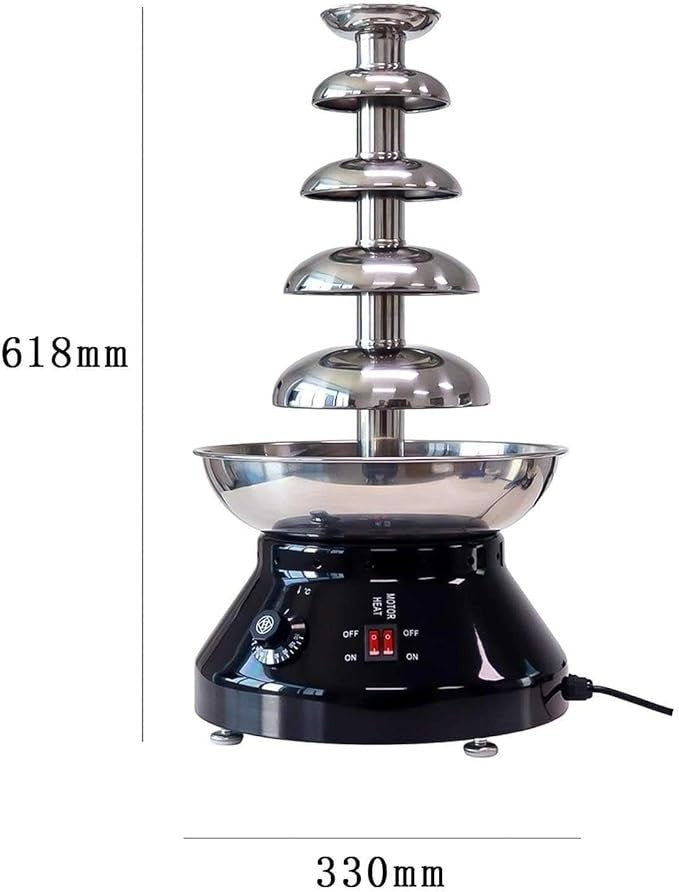 Commercial 5 Tier Chocolate Fountain 3L Stainless Steel Fondue