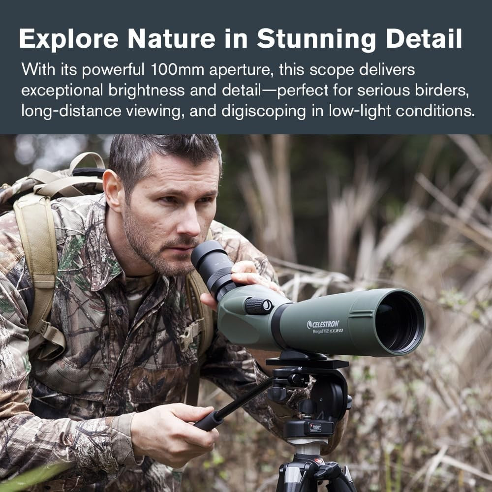 22-67x100 ED Spotting Scope Angled Zoom Waterproof HD Optics Birdwatching