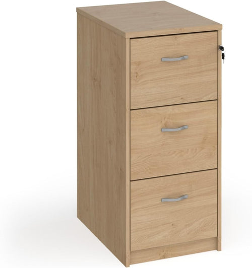 Kendal Oak Executive Filing Cabinet 3 Drawer Lockable Tall Office