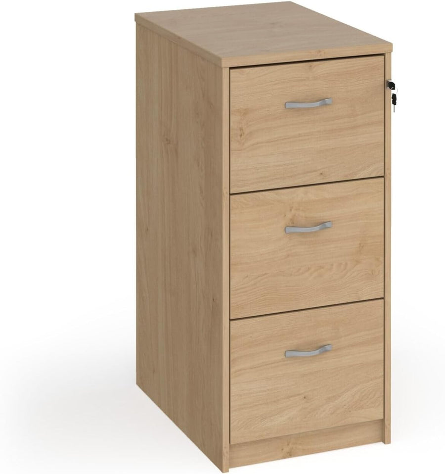 Kendal Oak Executive Filing Cabinet 3 Drawer Lockable Tall Office