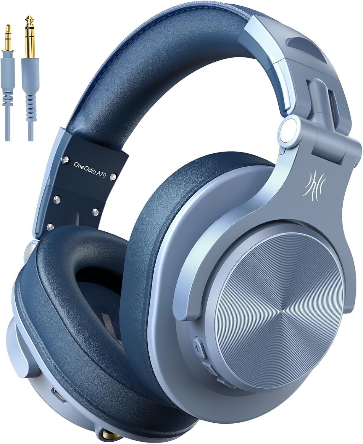 OneOdio A70 Blue Over Ear Headphones Wireless Wired DJ Studio 72H Playtime