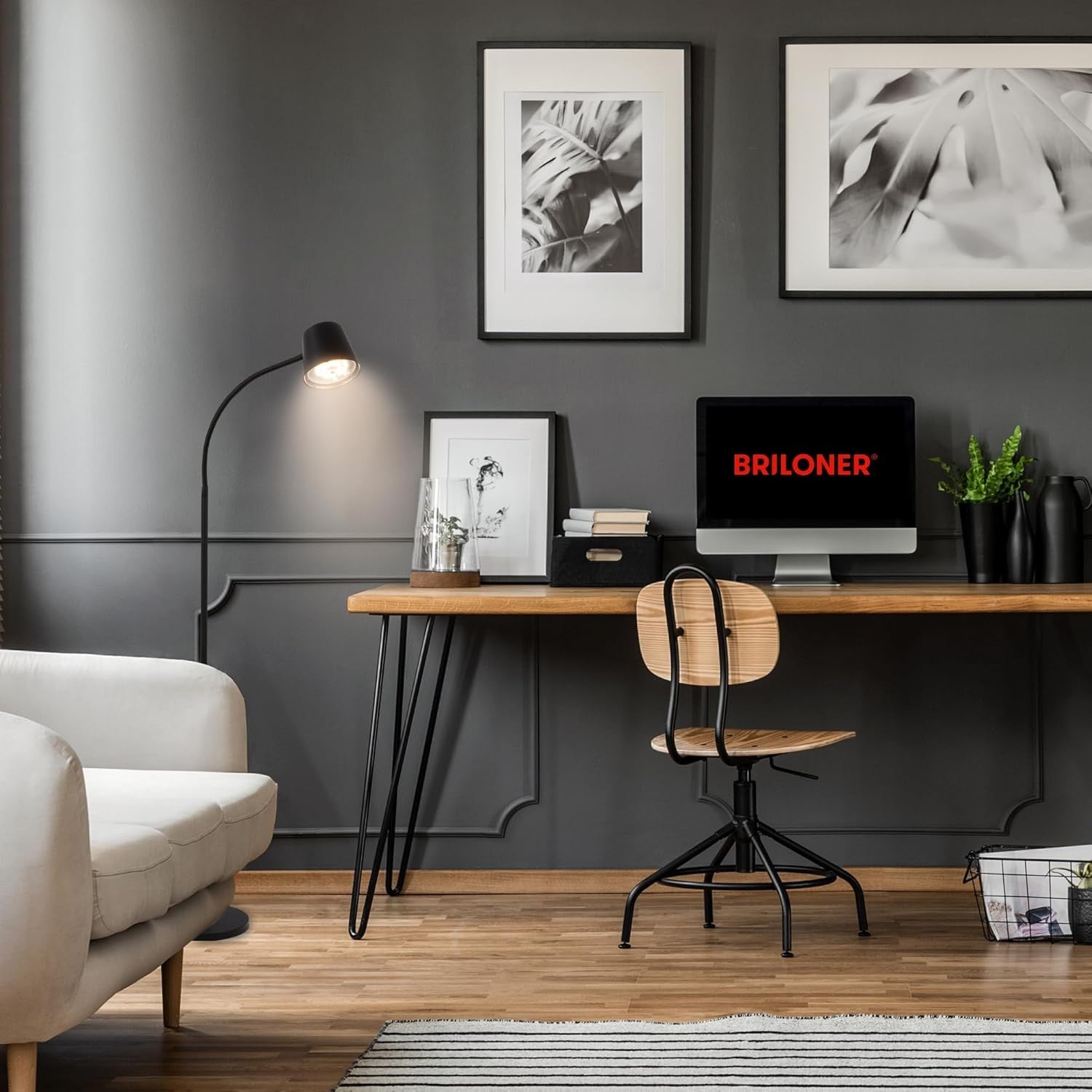 Cordless LED Floor Lamp Touch Control Dimmable Rechargeable Reading