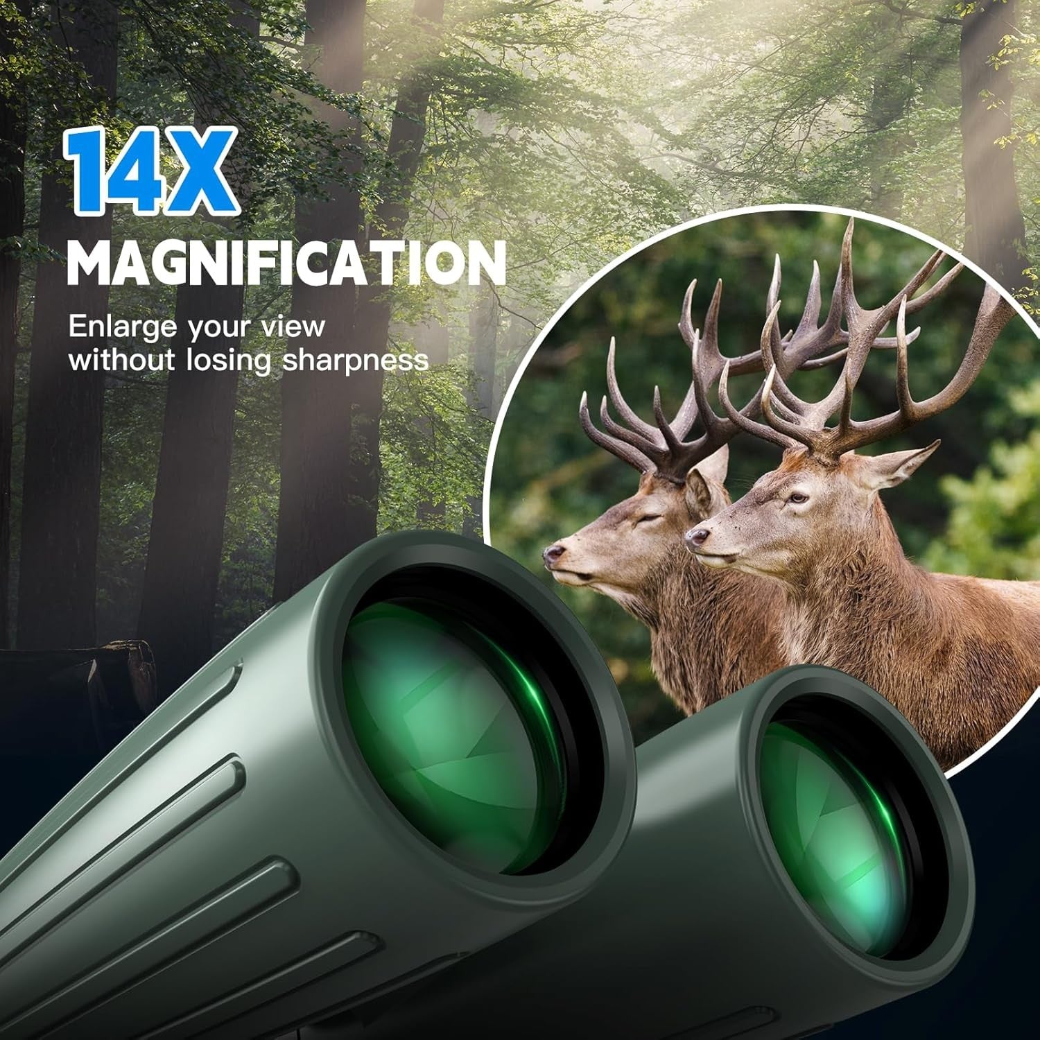 14x45 HD Binoculars with Phone Adapter Tripod Waterproof Fogproof Outdoor Travel