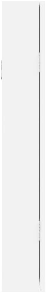 Wall Mounted LED Jewelry Cabinet Lockable Mirror Storage Organizer White
