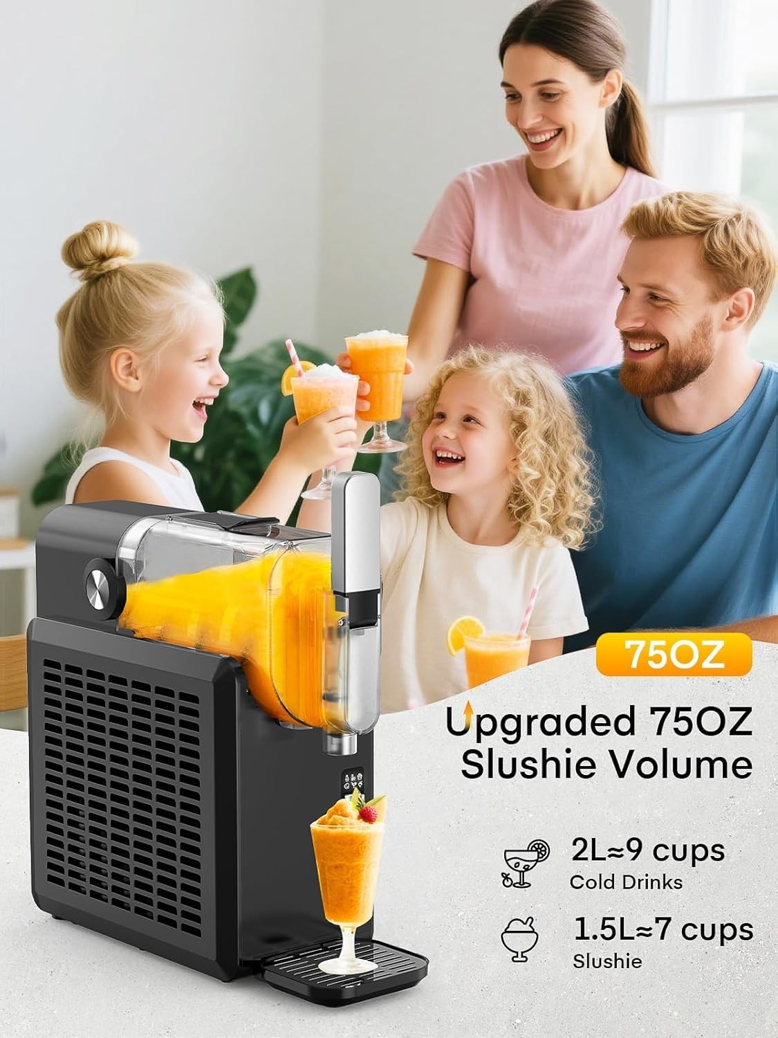 Frozen Drink Slush Machine 2L Self Cleaning No Ice Cocktails Milkshakes
