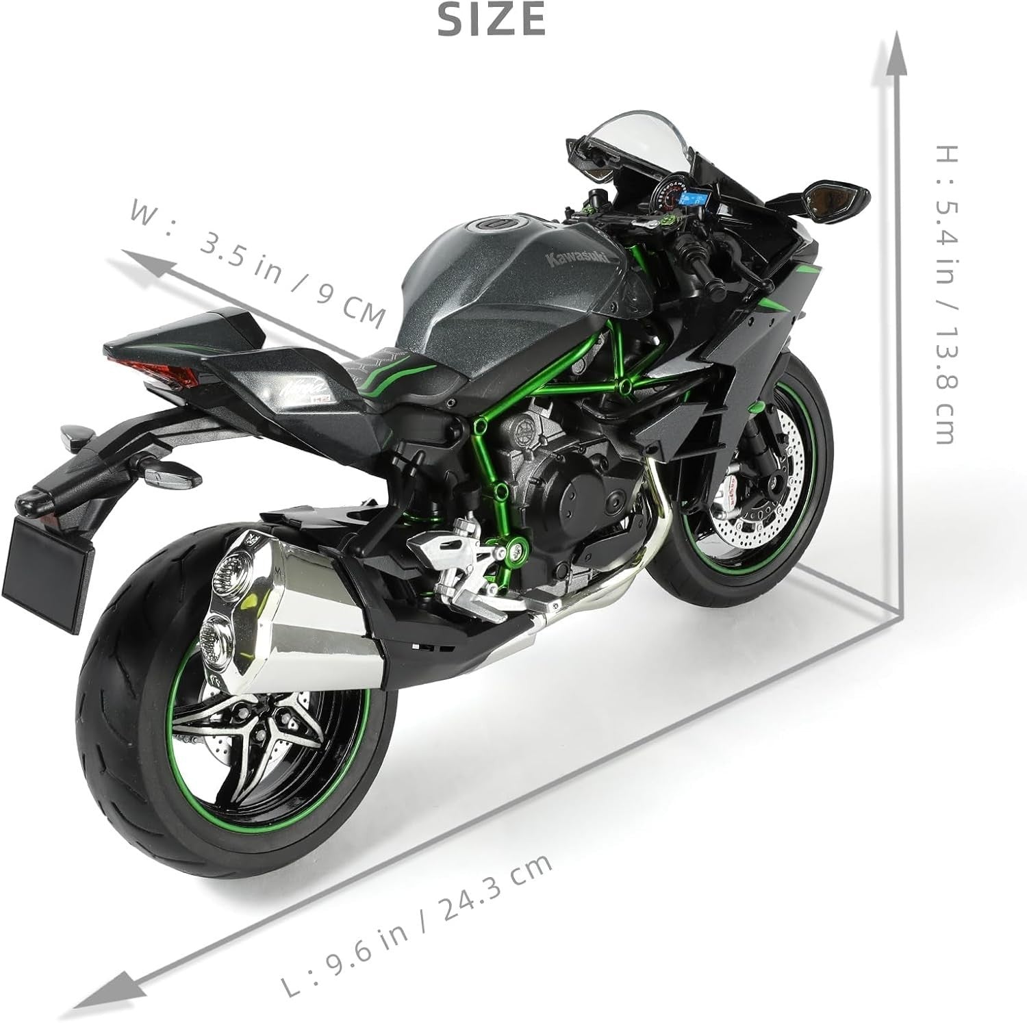 Realistic 1:9 Scale Die-Cast Mini Motorcycle Model, No Assembly Needed