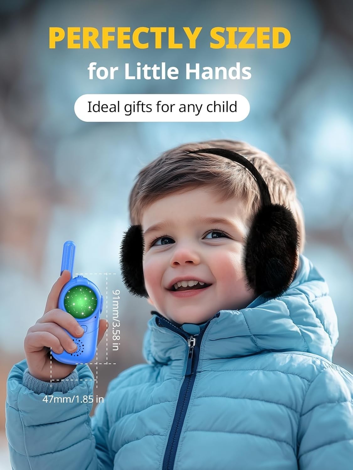 Kids Rechargeable Walkie Talkies 2 Pack Long Range Toddler Toy Blue