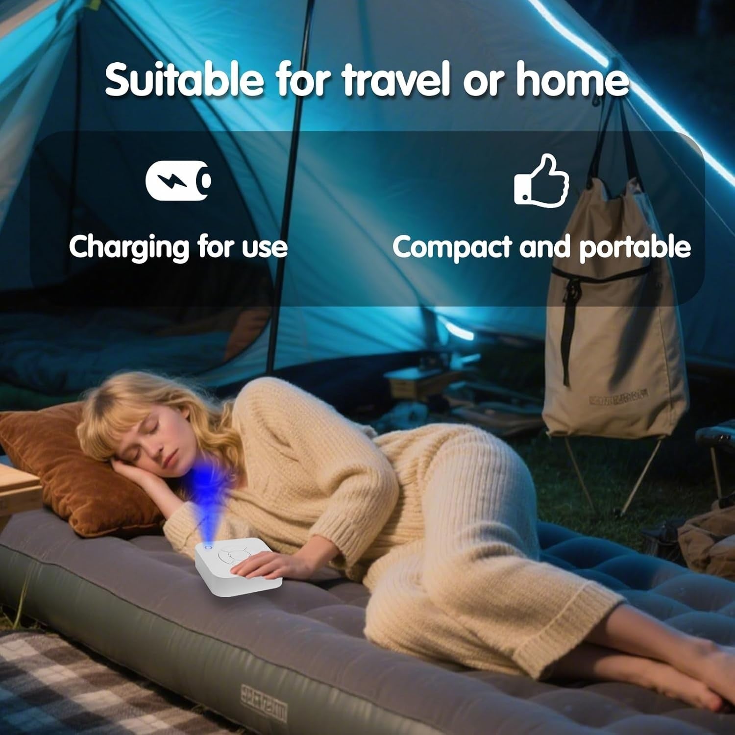 White Noise Sleep Machine for Adults & Babies – 9 Soothing Sounds, Timer