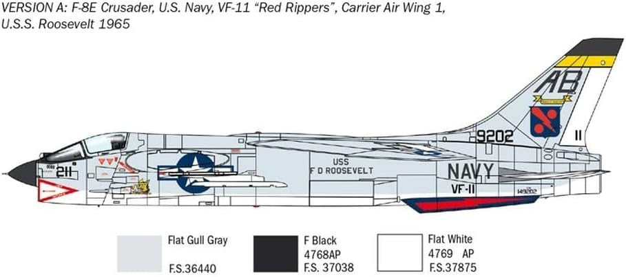 1:72 Scale F-8E Crusader Jet Model Kit – Detailed Aviation Display Build
