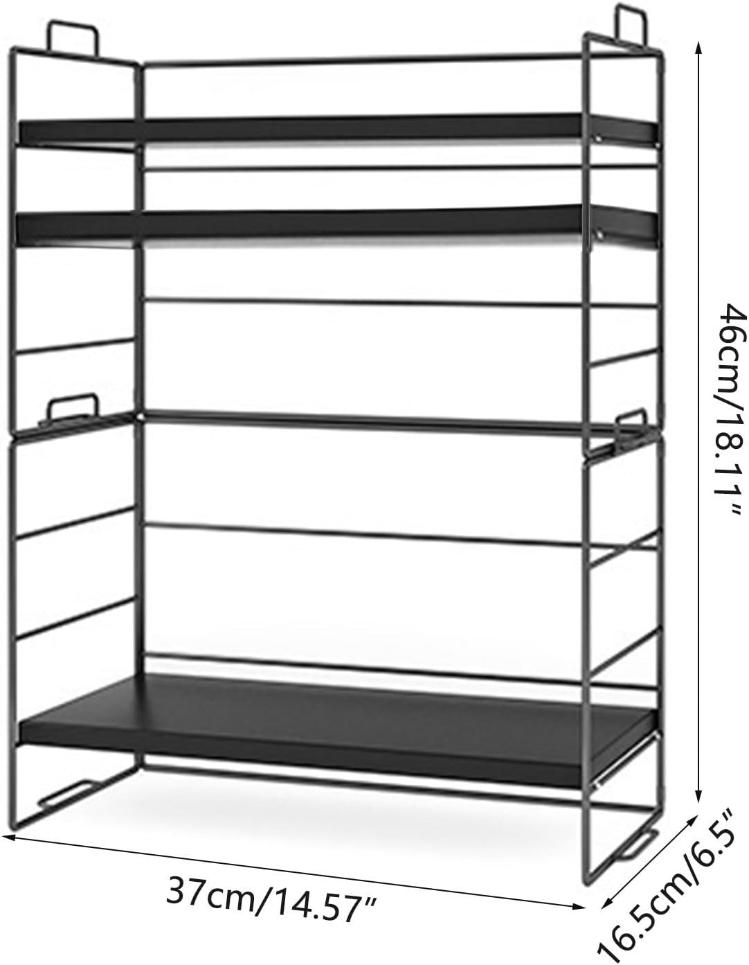 Desk Shelf Organiser Metal Storage Rack Tiered Bookshelf Display Stand
