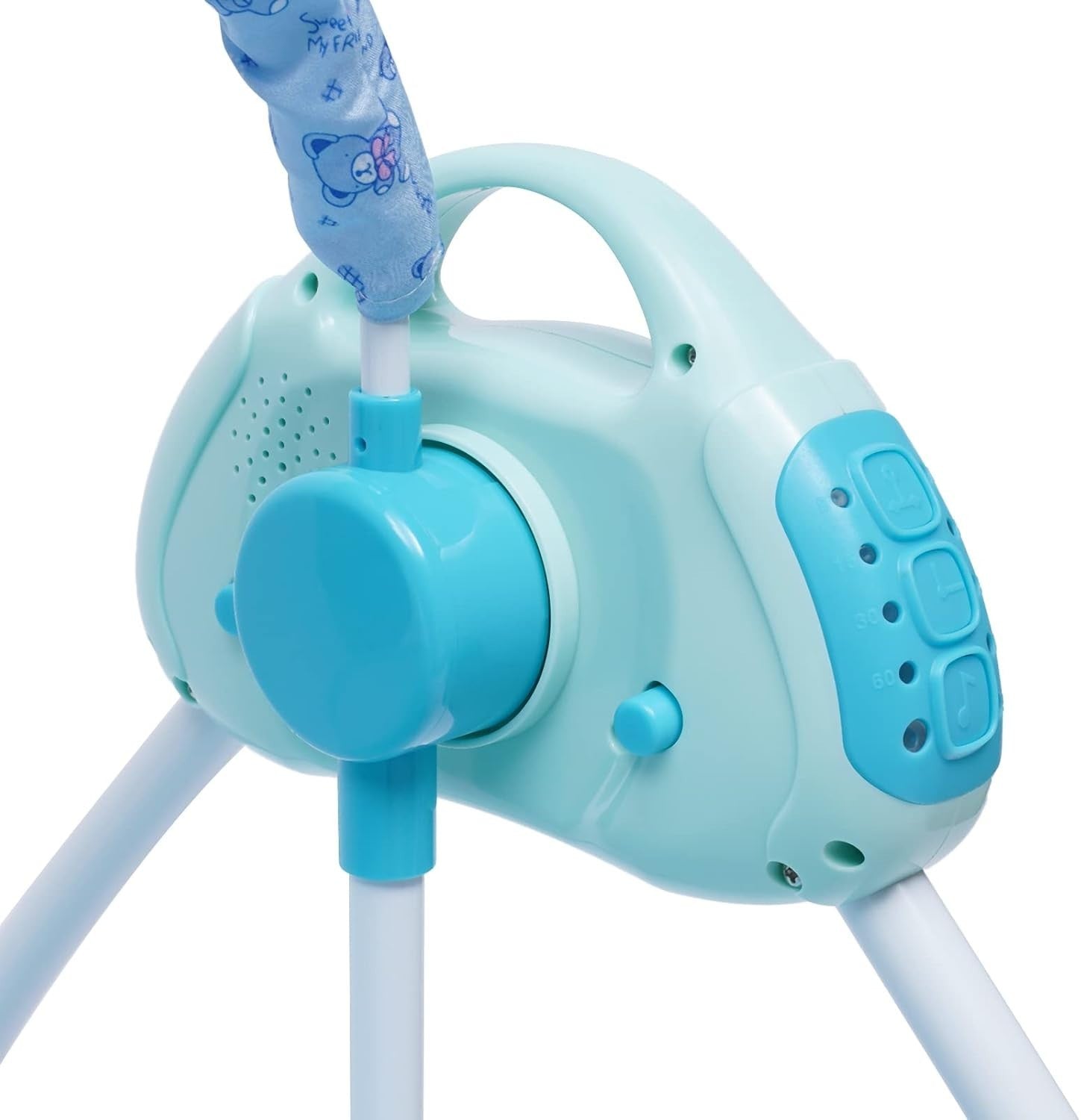 Electric Baby Cradle Rocking Swing Bassinet with Music Timer & Mosquito Net Blue