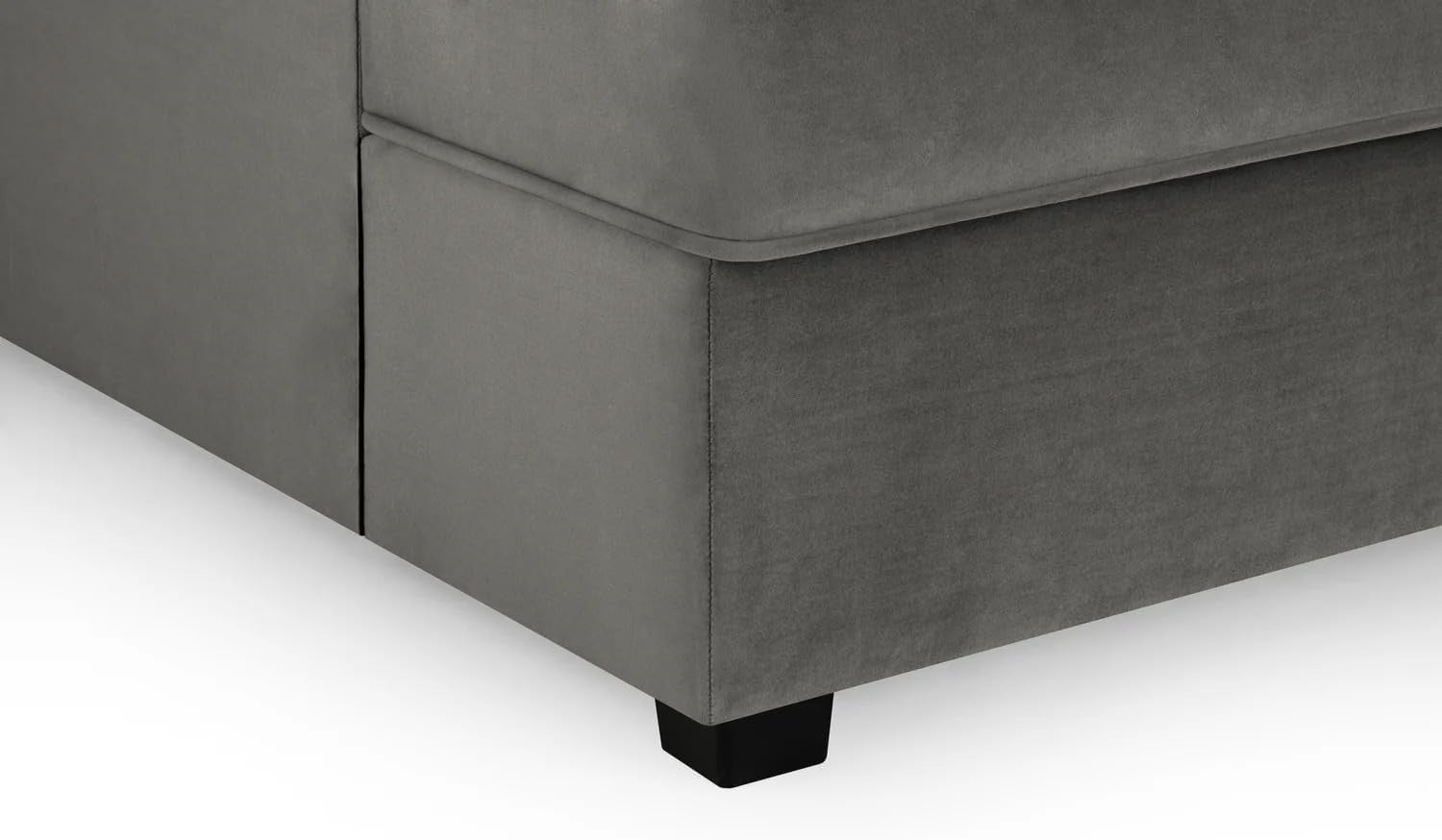 4PC U Shape Sofa with Footstool – Grey Plush  Sectional – 5/6 Seater Modular.