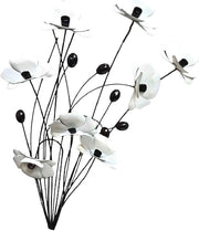 White Poppy Metal Wall Art Flower Garden Home Wall Sculpture