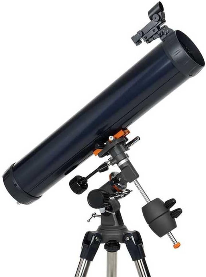 76mm Newtonian Reflector Telescope with EQ Mount, Eyepieces & Tripod, Blue