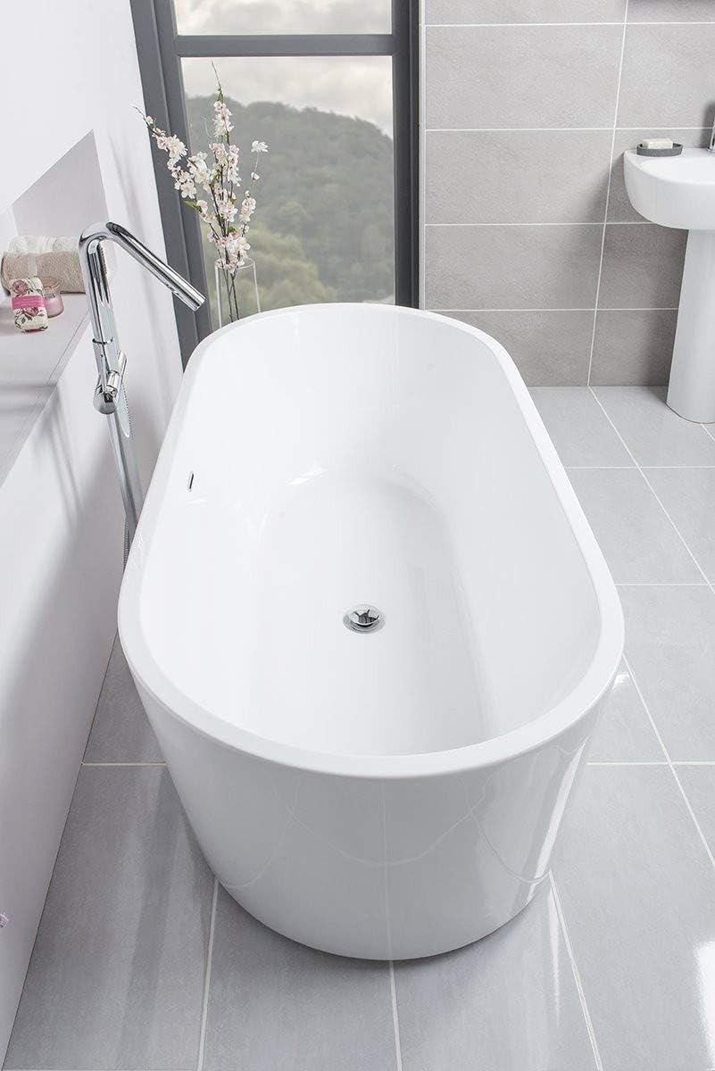 1675x780mm Freestanding Bath White Acrylic Modern Oval Luxury Bathtub