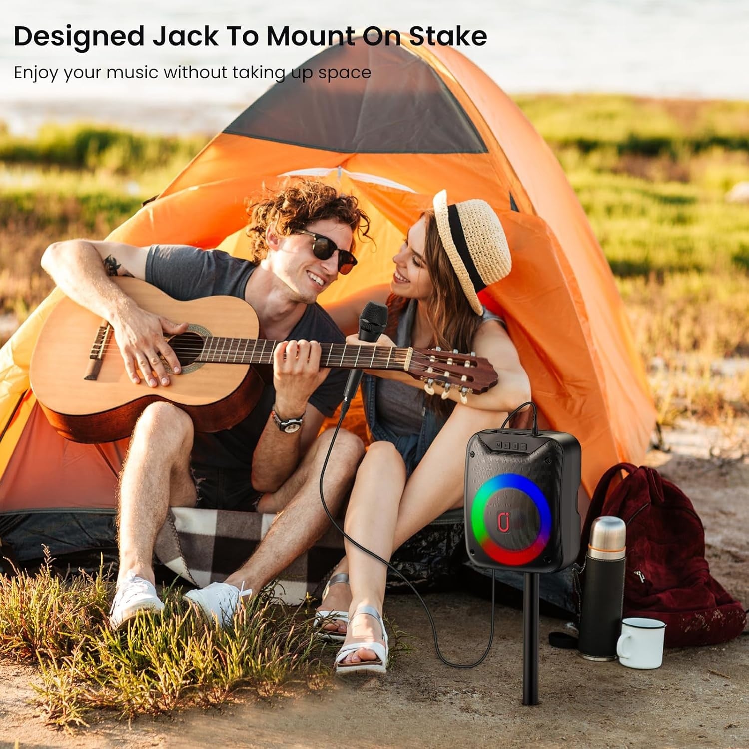 Bluetooth Karaoke Machine with Mic LED Party Speaker PA