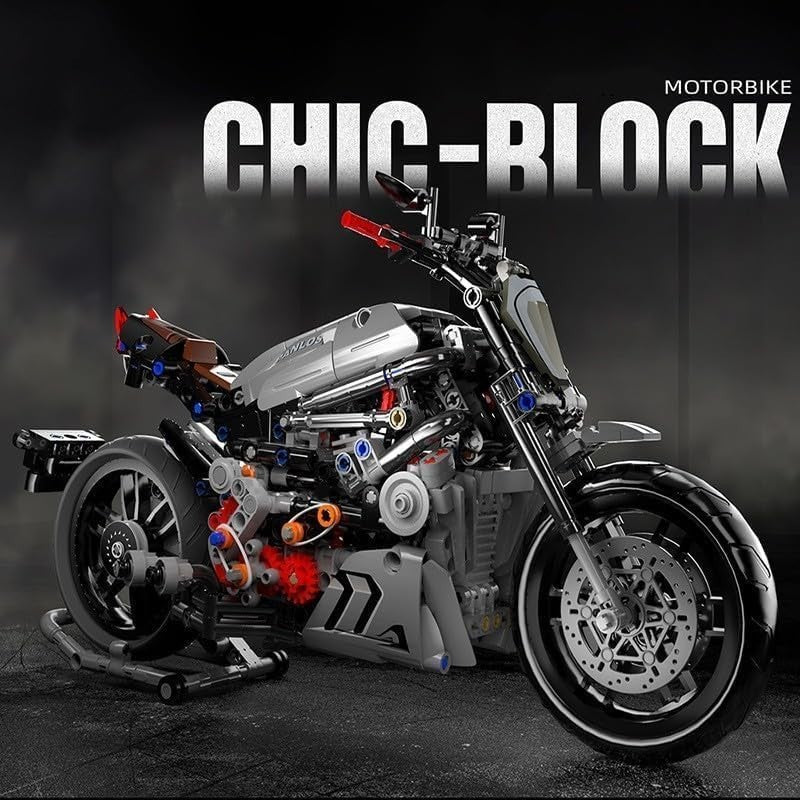 827 PCS Technic Motorcycle Model Building Kit - Realistic & Collectible