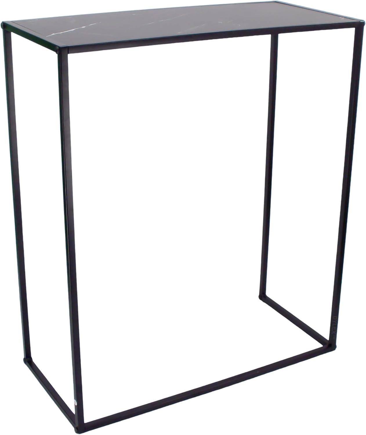 Slim Metal Console Table with Marble Effect Top, Entryway Storage